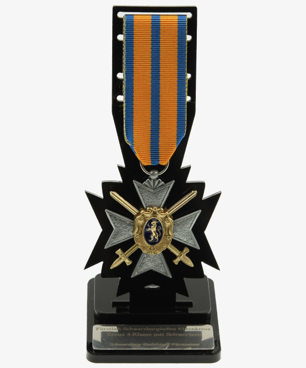 Preview: Display Stand, Princely Schwarzburg Cross of Honor – Cross 3rd Class with Swords